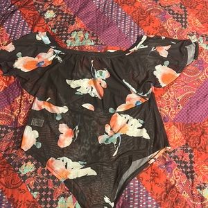 Sheer plus size bodysuit